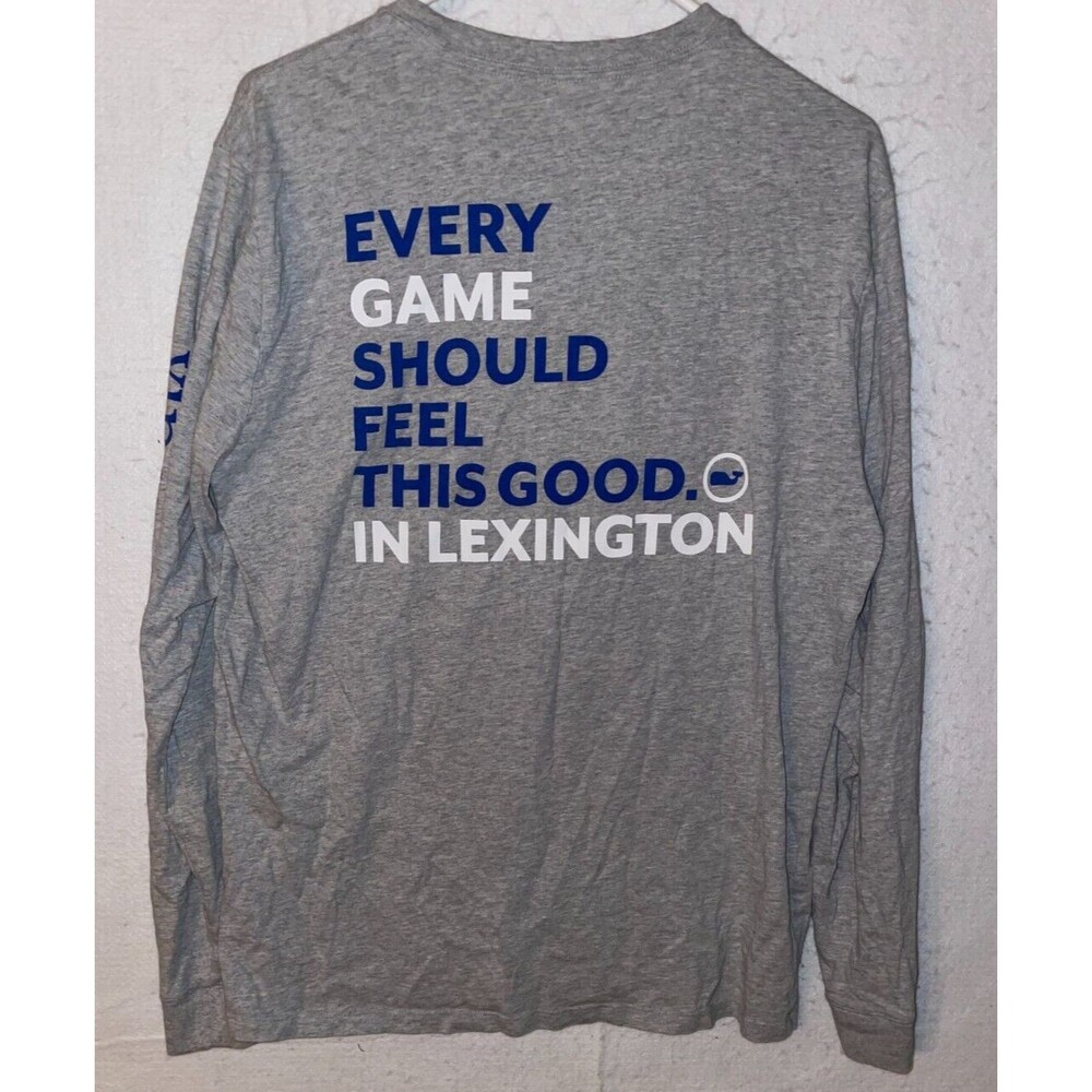 Vineyard Vines T-Shirt Mens M Cotton Long Sleeve Crew Neck UK Wild Cat Lexington